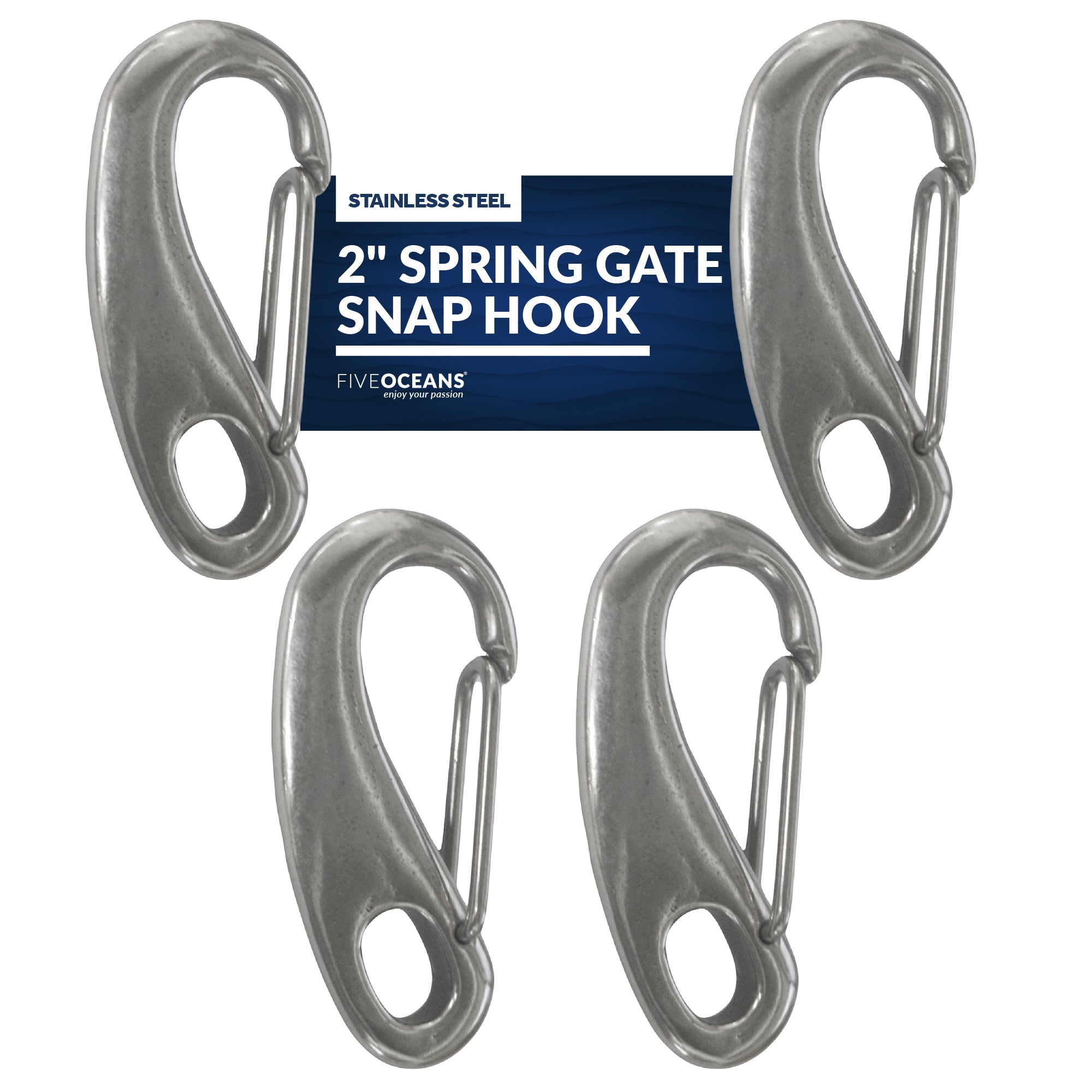 Five Oceans Stainless Steel Spring Tack Hook, 2 Inches (Set of 4) Fo461-m4