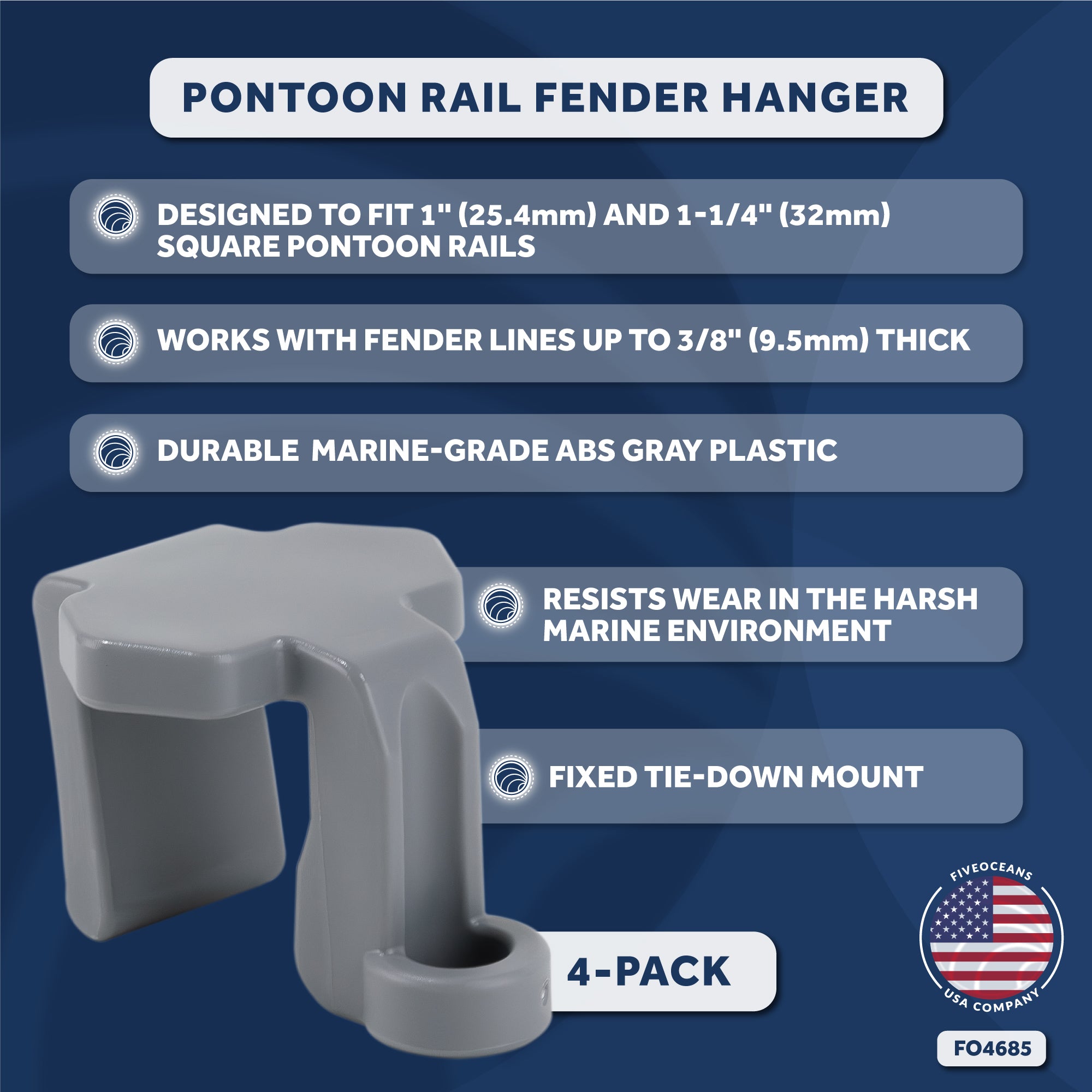 Boat Fender Clips, 4-Pack - FO4685