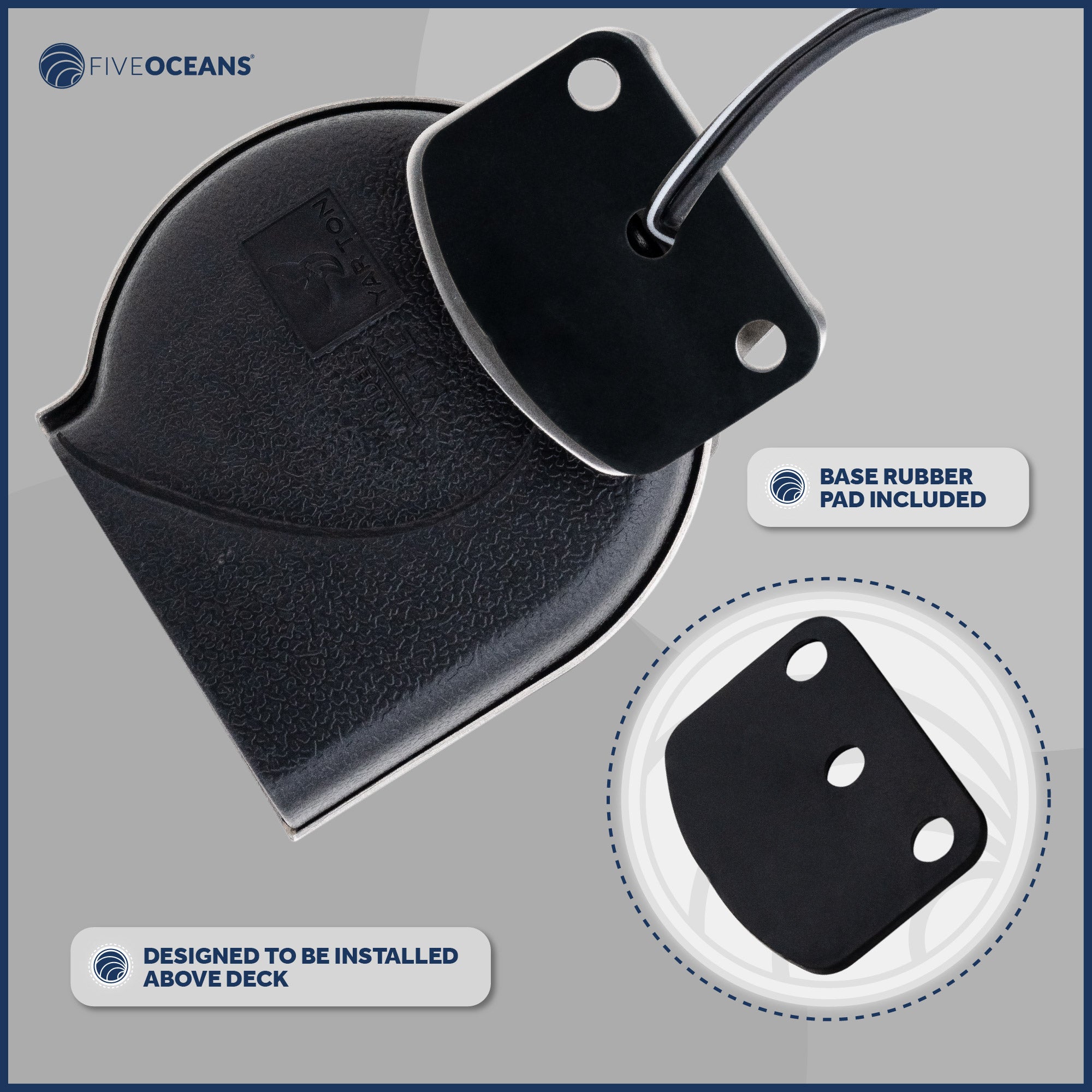 Boat Horn, 120 dB, Stainless Steel Cover, 12V - FO600 - Five Oceans