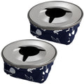 Windproof Ashtray, Blue, Stainless Steel & Fabric, 2-Pack - FO101-M2 - Five Oceans