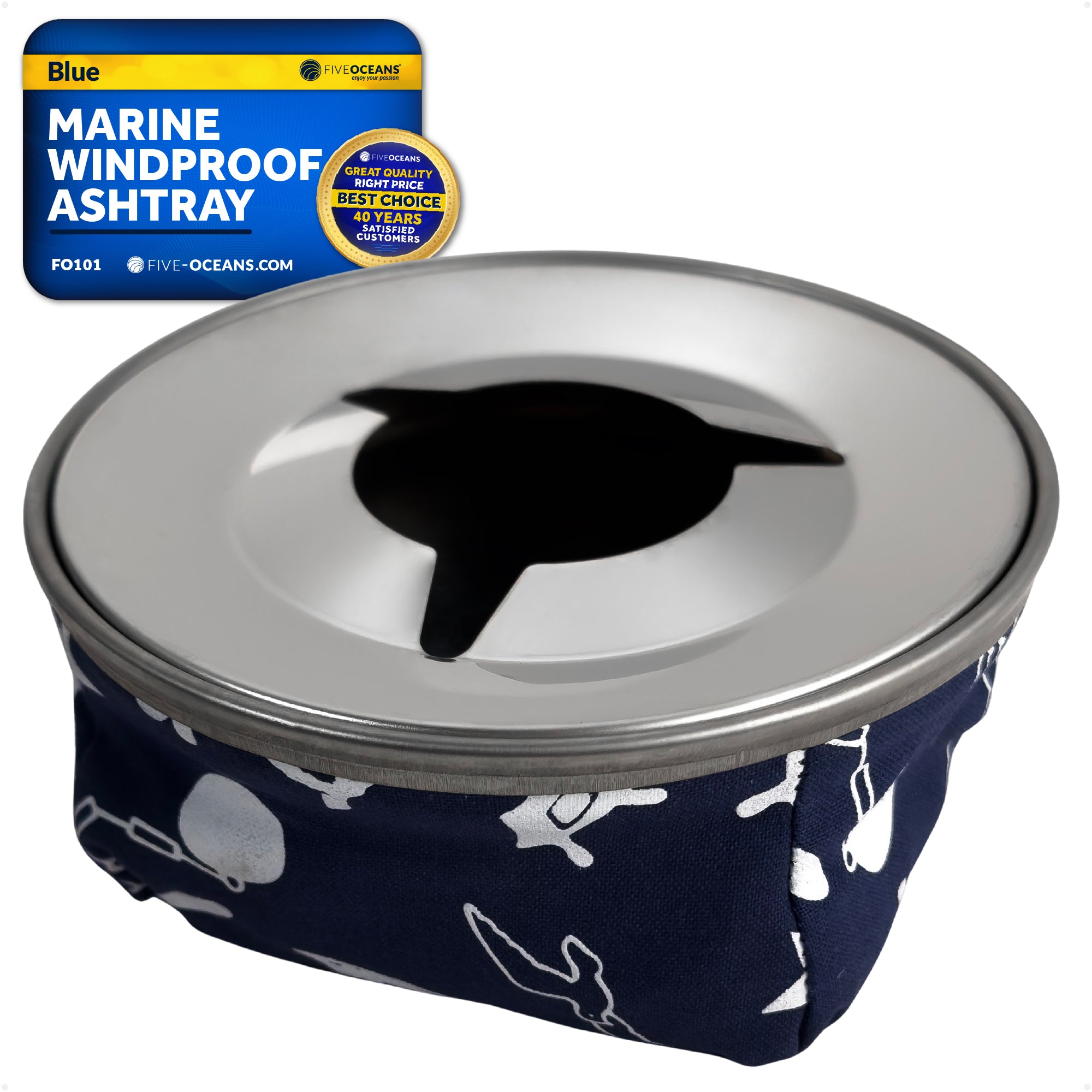 Marine Windproof Ashtray, Blue - FO101