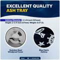 Windproof Ashtray, Blue, Stainless Steel & Fabric - FO101 - Five Oceans