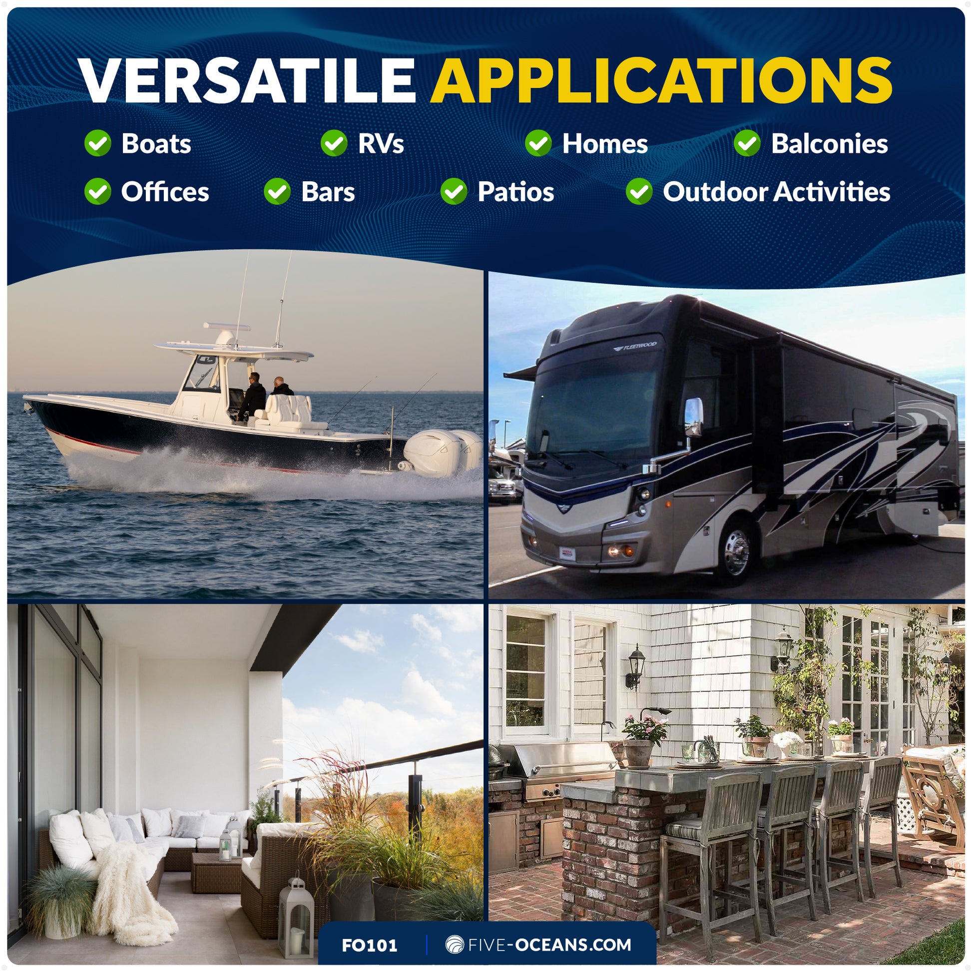 Marine Windproof Ashtray, Blue - FO101 - Five Oceans