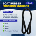 Dock Line Mooring Snubber, 3/4" Dia. 28-1/2" Length, Rubber, 2-Pack - FO102-M2 - Five Oceans
