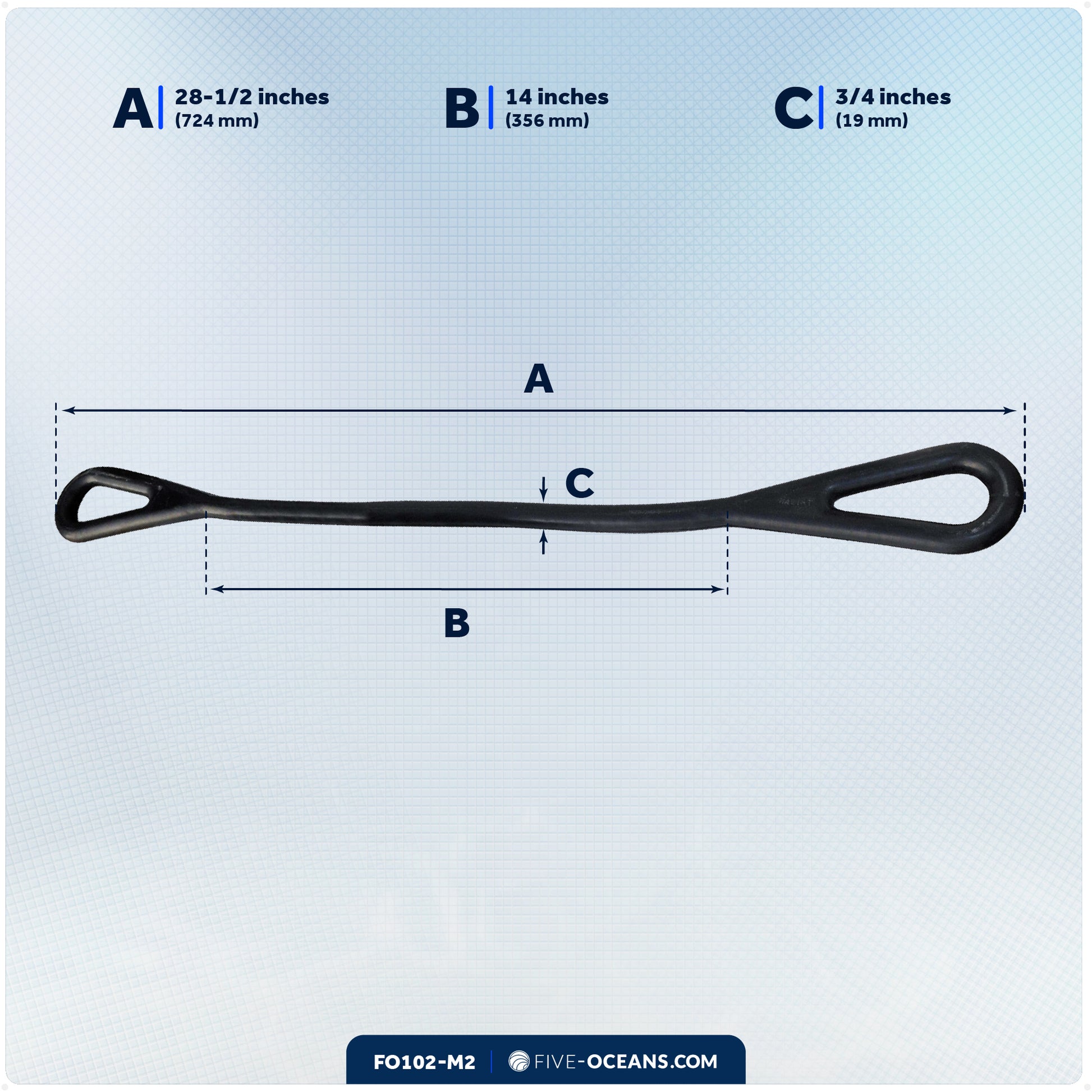 Boat Rubber Mooring Snubber, 28-1/2" x 3/4" - 2-Pack - FO102-M2 - Five Oceans
