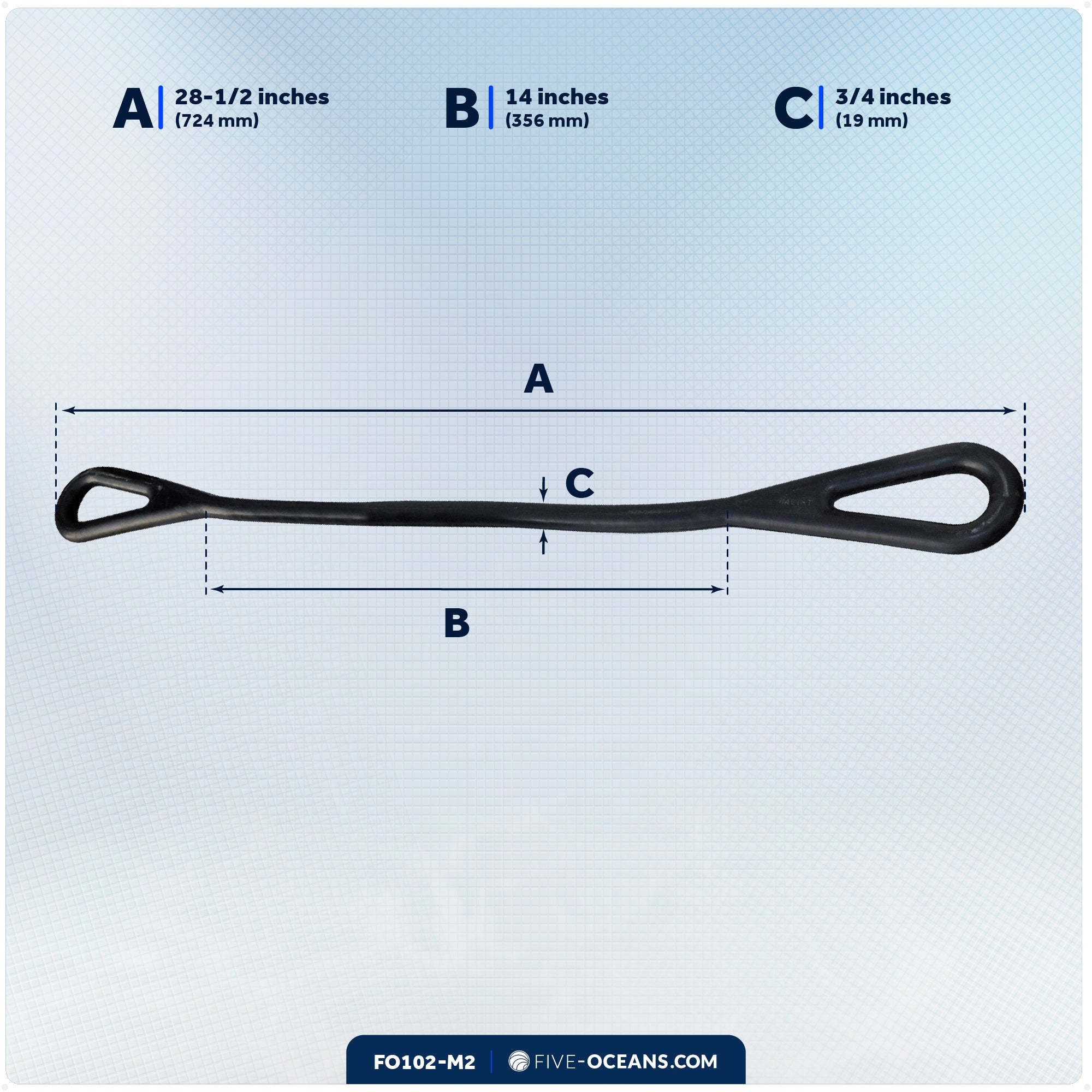 Boat Rubber Mooring Snubber, 28-1/2" x 3/4" - 2-Pack - FO102-M2 - Five Oceans