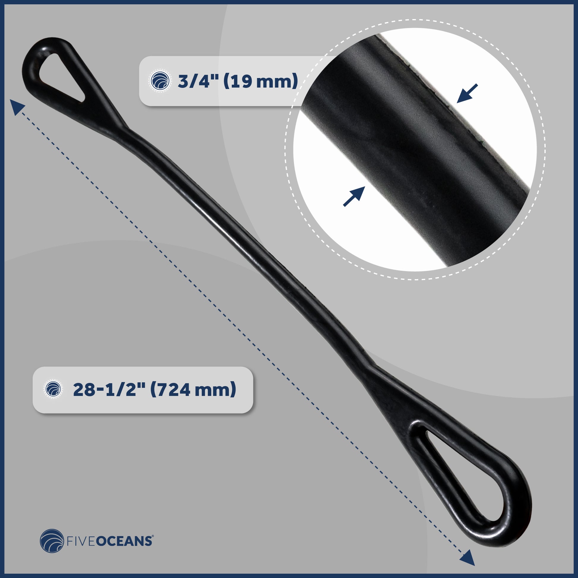 Boat Rubber Mooring Snubber, 28-1/2" x 3/4" - FO102 - Five Oceans
