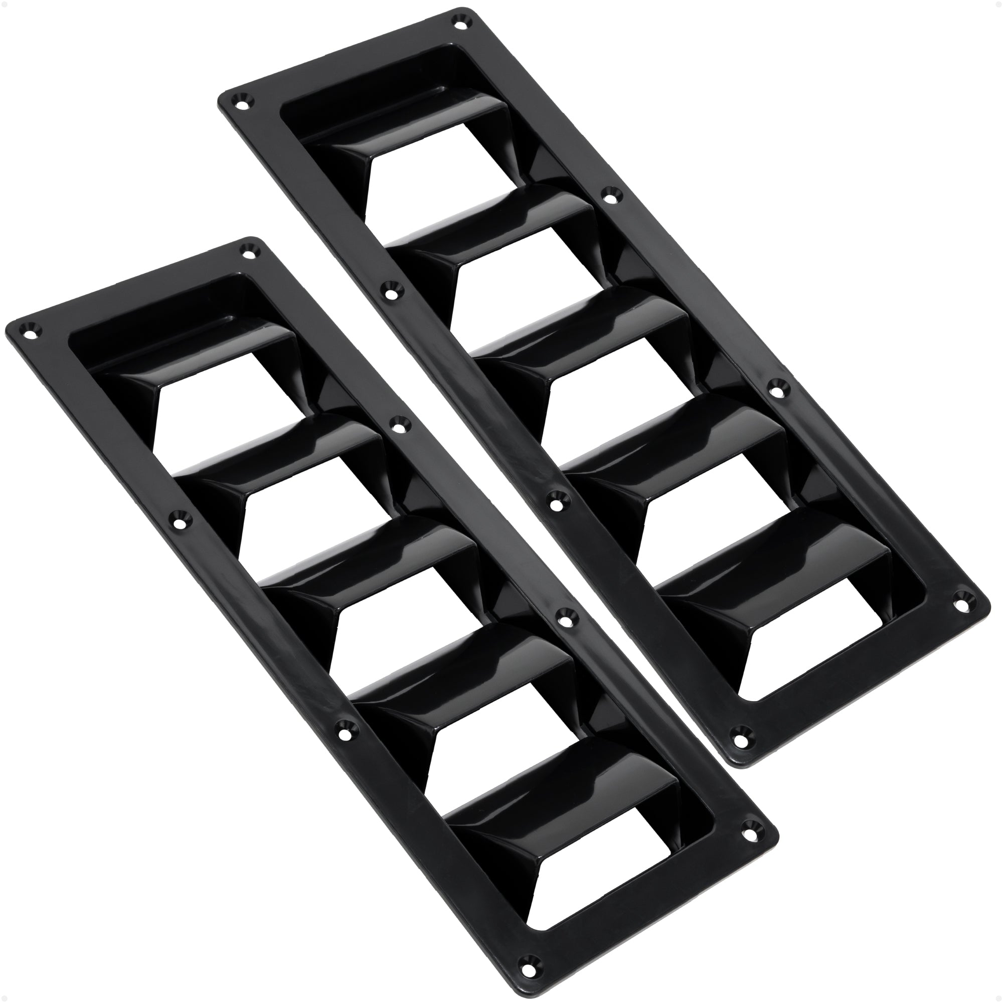 5-Slotted Louvered Ventilators, 13-1/4" x  4-3/4", Black, 2-Pack - FO105-M2 - Five Oceans