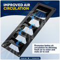 5-Slotted Louvered Ventilators, 13-1/4" x  4-3/4", Black, 2-Pack - FO105-M2 - Five Oceans