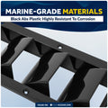5-Slotted Louvered Ventilators, 13-1/4" x  4-3/4", Black, 2-Pack - FO105-M2 - Five Oceans