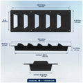 5-Slotted Louvered Ventilators, 13-1/4" x  4-3/4", Black, 2-Pack - FO105-M2 - Five Oceans