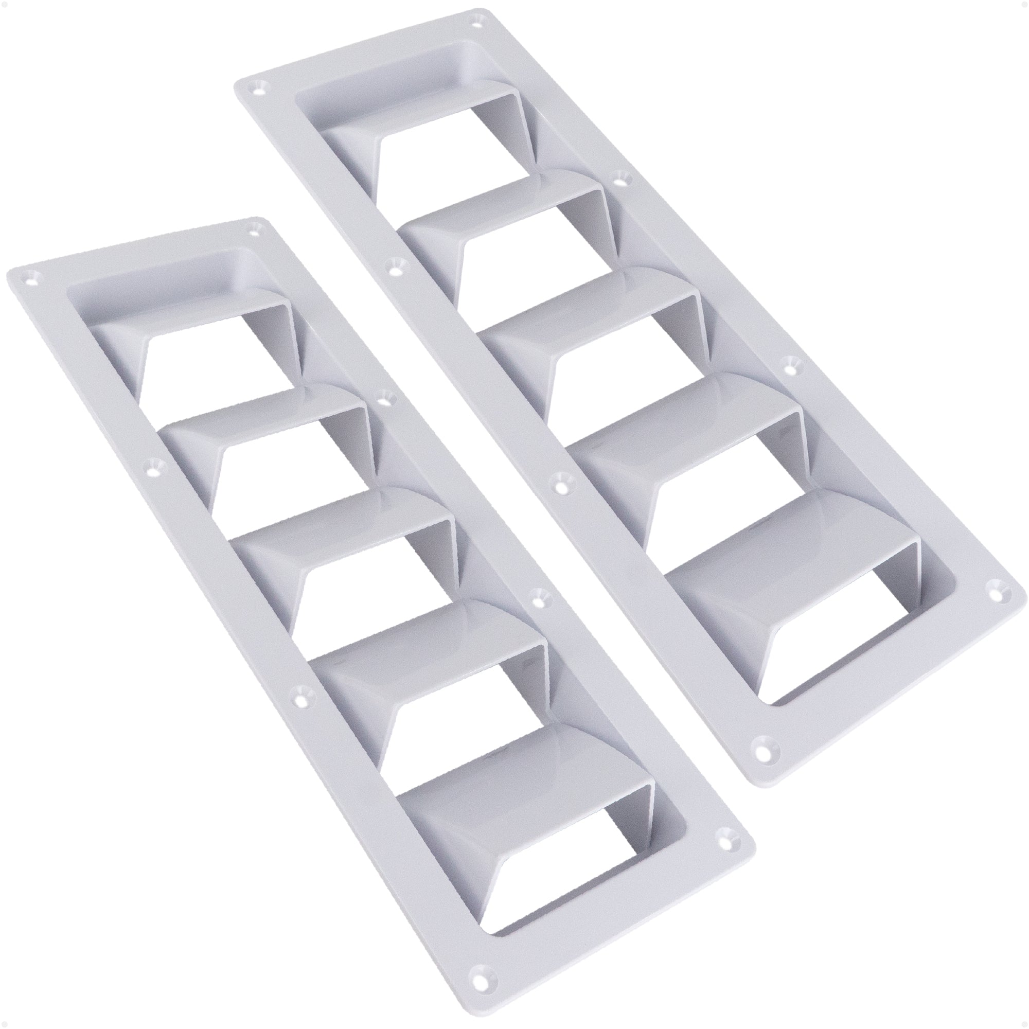 5-Slotted Louvered Ventilators, 13-1/4-Inch x  4-3/4-Inch, White, 2-Pack - FO106-M2