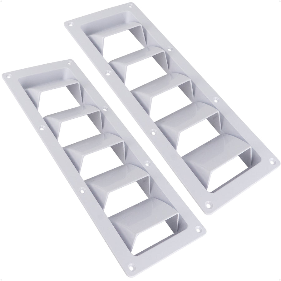 5-Slotted Louvered Ventilators, 13-1/4" x 4-3/4", White, 2-Pack - FO106-M2 - Five Oceans