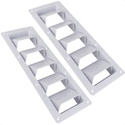 5-Slotted Louvered Ventilators, 13-1/4-Inch x  4-3/4-Inch, White, 2-Pack - FO106-M2 - Five Oceans