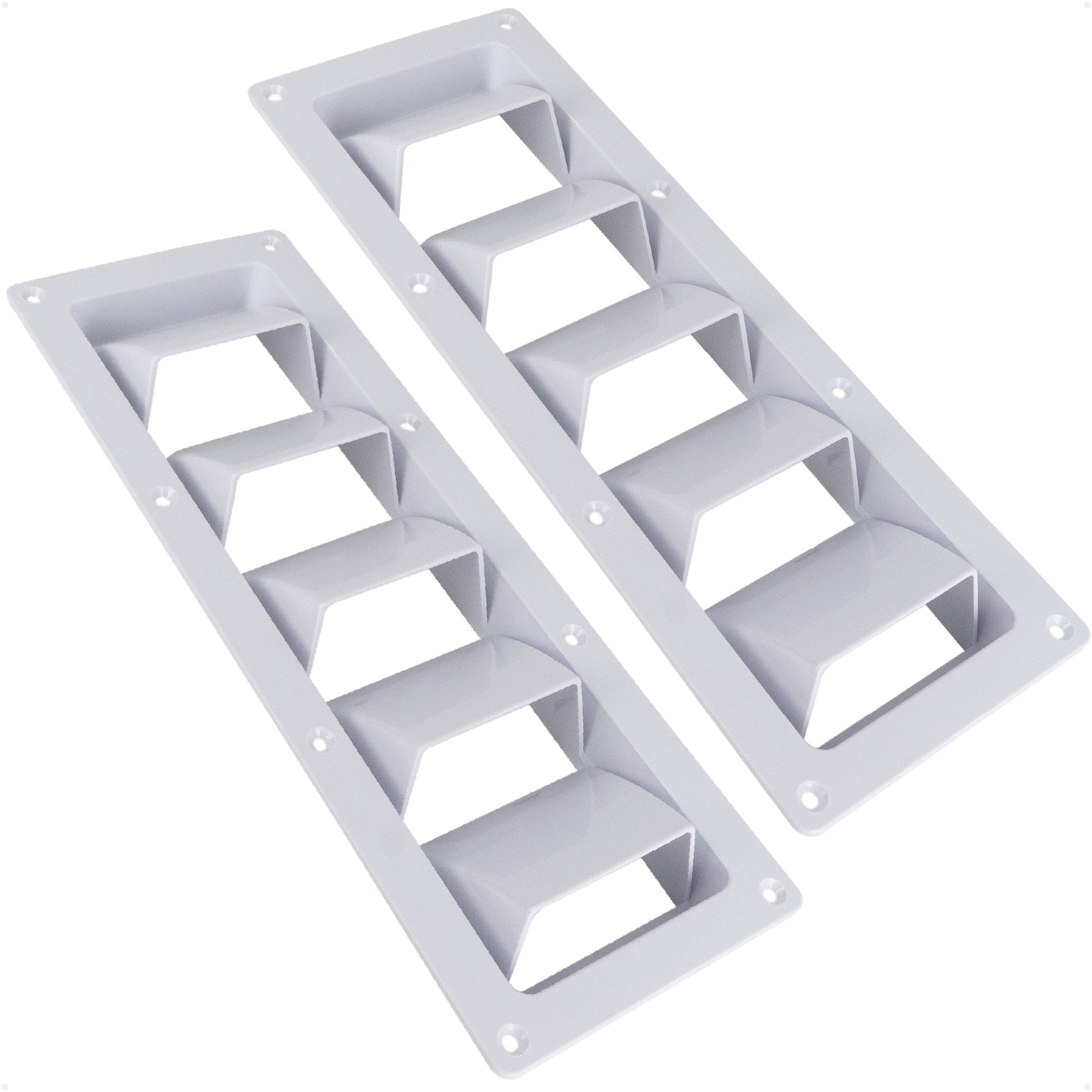 5-Slotted Louvered Ventilators, 13-1/4-Inch x  4-3/4-Inch, White, 2-Pack - FO106-M2 - Five Oceans