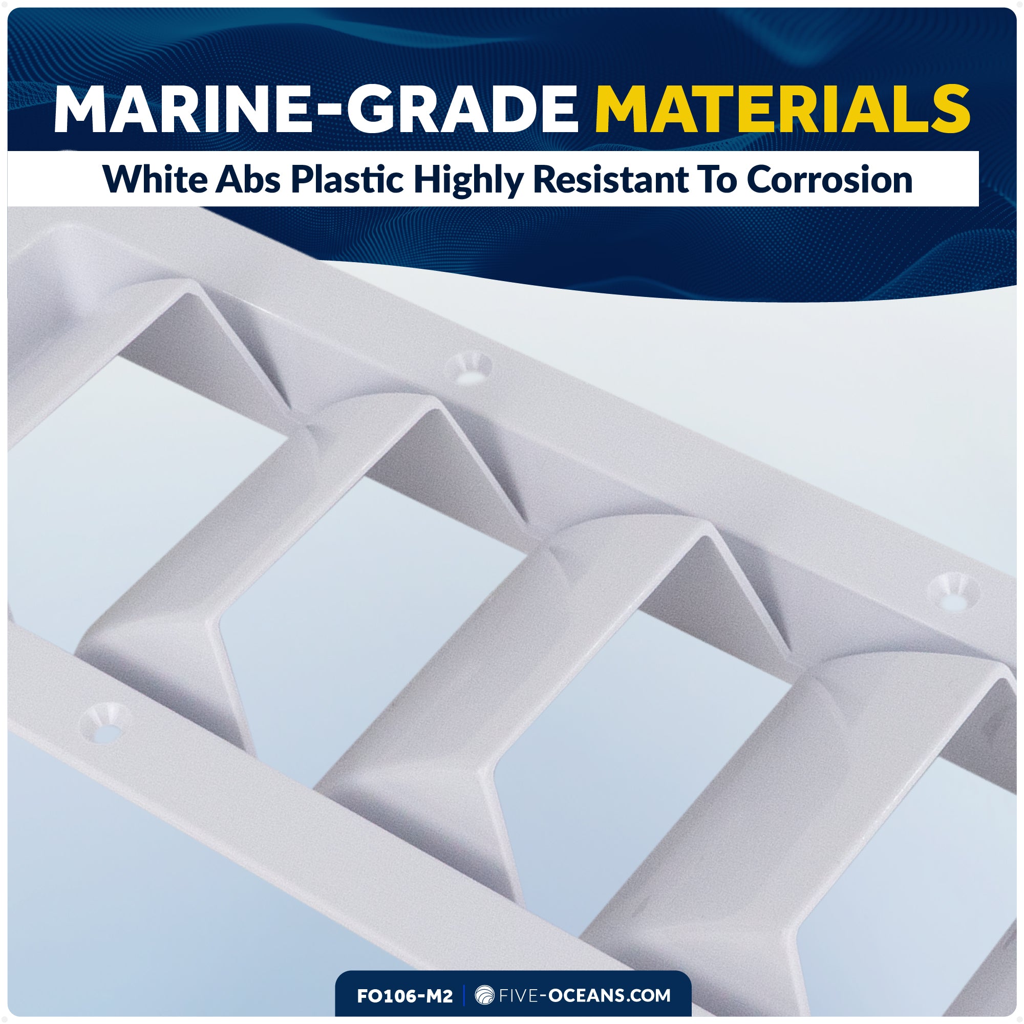 5-Slotted Louvered Ventilators, 13-1/4-Inch x  4-3/4-Inch, White, 2-Pack - FO106-M2 - Five Oceans