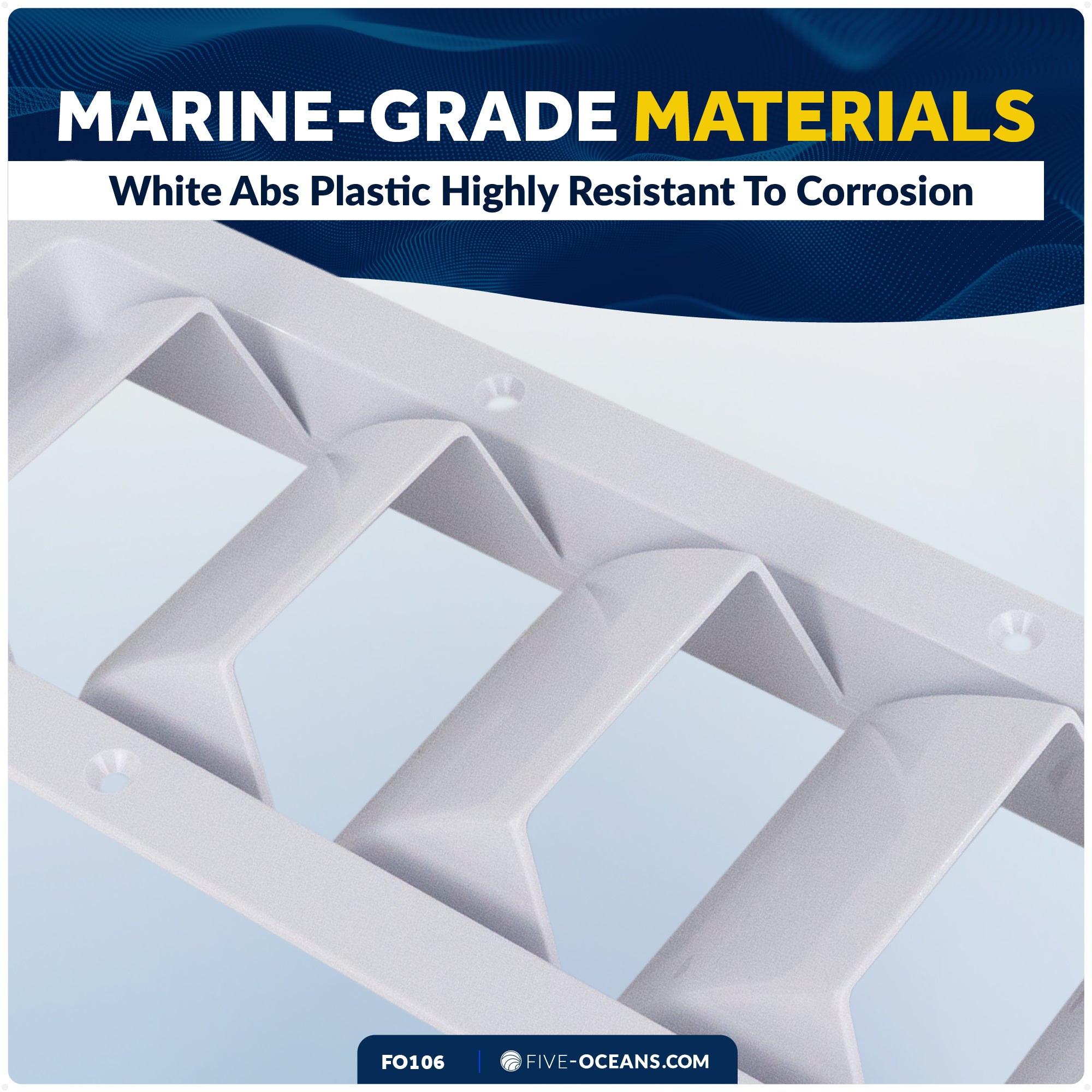 5-Slotted Louvered Ventilators, 13-1/4-Inch x  4-3/4-Inch, White - FO106