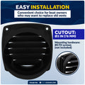 6-Slotted Louvered Hose Vent, 3" Hose Diameter, Black, 2-Pack - FO108-M2 - Five Oceans