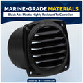 6-Slotted Louvered Hose Vent, 3" Hose Diameter, Black, 2-Pack - FO108-M2 - Five Oceans