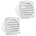 6-Slotted Louvered Hose Vent, 3" Hose Diameter, White, 2-Pack