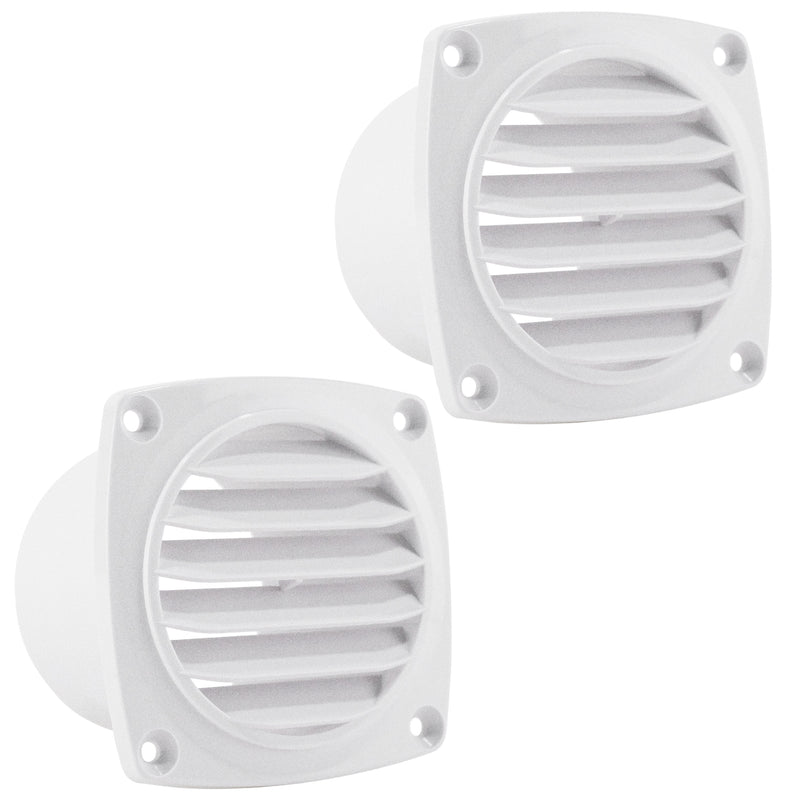 6-Slotted Louvered Hose Vent, 3" Hose Diameter, White, 2-Pack