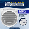 6-Slotted Louvered Hose Vent, 3" Hose Diameter, White, 2-Pack