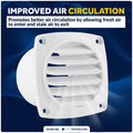 6-Slotted Louvered Hose Vent, 3" Hose Diameter, White, 2-Pack