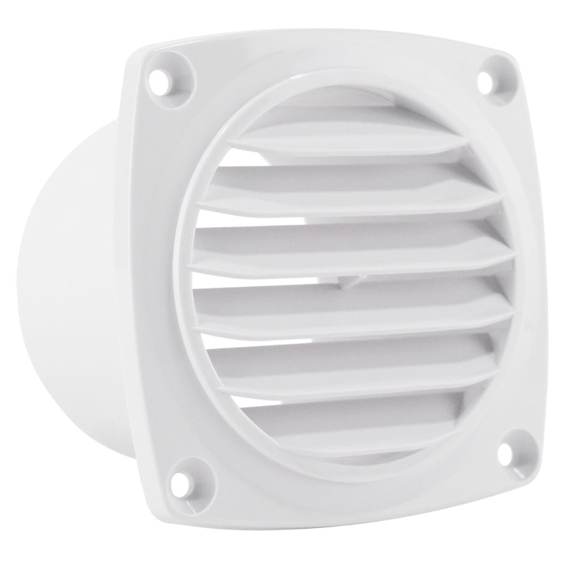 6-Slotted Louvered Hose Vent, 3" Hose Diameter, White - FO109 - Five Oceans