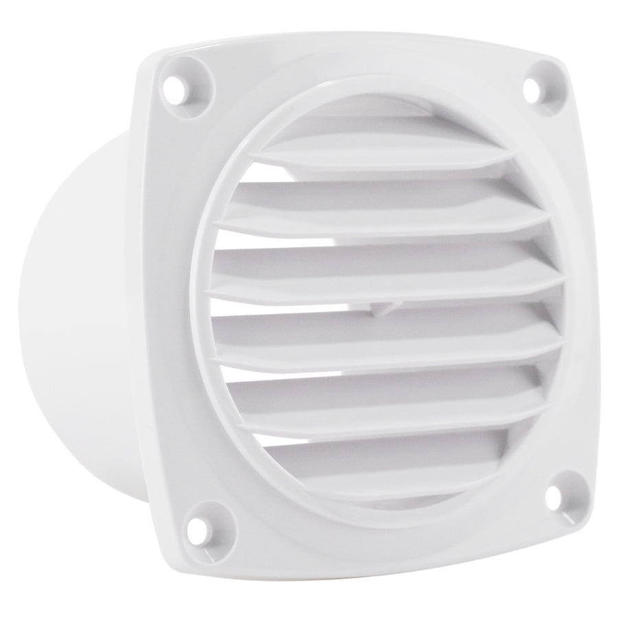 6-Slotted Louvered Hose Vent, 3" Hose Diameter, White - FO109 - Five Oceans