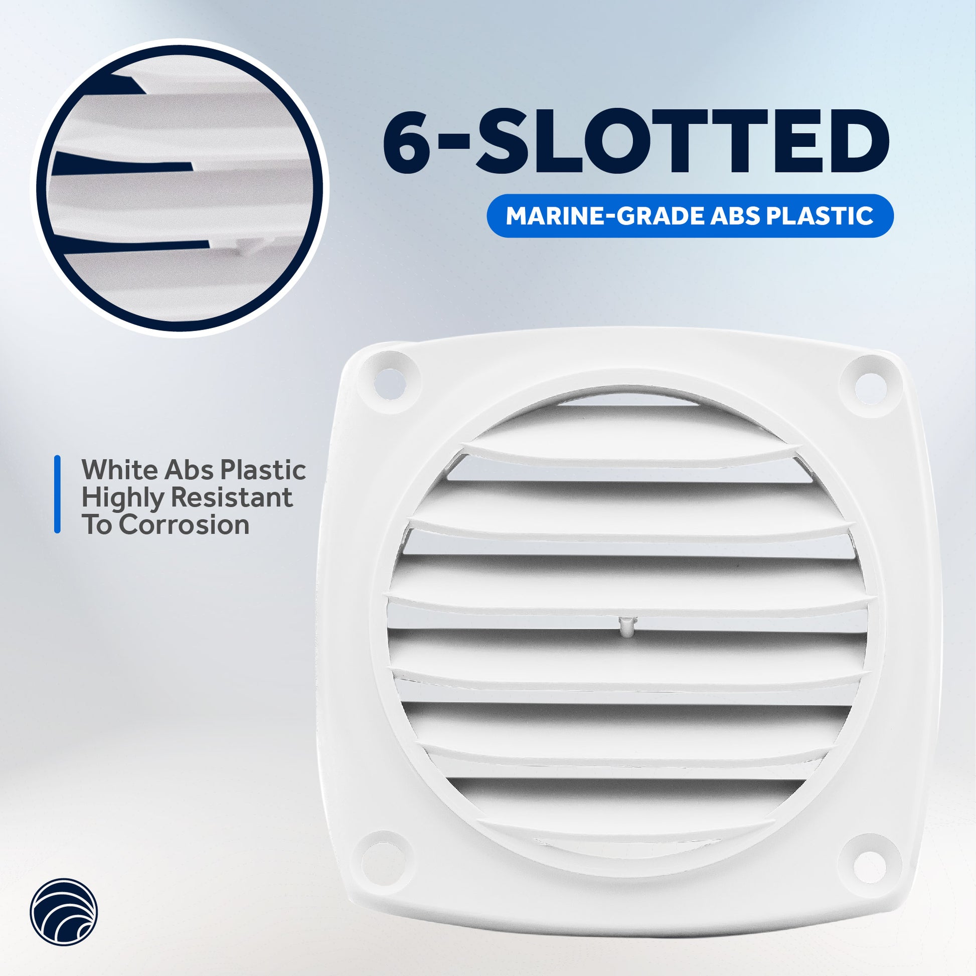 6-Slotted Louvered Flush Hose Ventilators, 3-Inch, White, 2-Pack - FO110-M2 - Five Oceans
