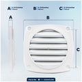 6-Slotted Louvered Flush Hose Ventilators, 3" Hose Diameter, White, 2-Pack - FO110-M2 - Five Oceans