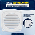 6-Slotted Louvered Flush Hose Ventilators, 3" Hose Diameter, White - FO110 - Five Oceans