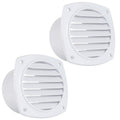 7-Slotted Louvered Hose Vent, 4" Hose Diameter, White, 2-Pack