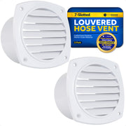 Louvered Flush Hose Ventilation 7 slots, 4" Cutout, White 2-Pack - FO111-M2 - Five Oceans
