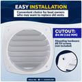 7-Slotted Louvered Hose Vent, 4" Hose Diameter, White, 2-Pack