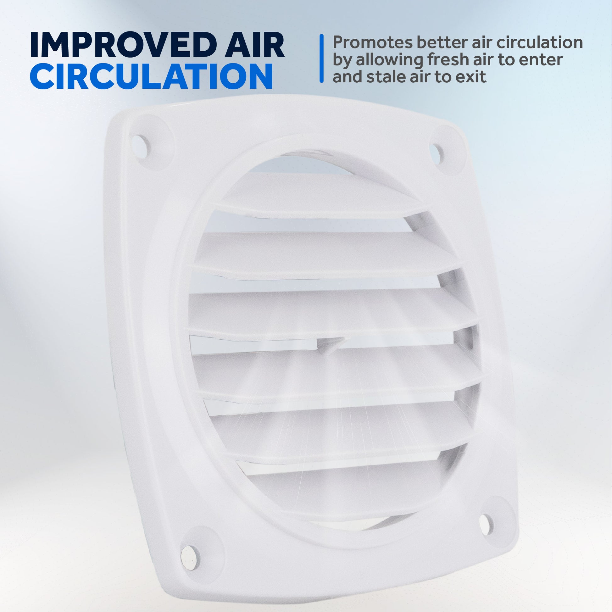 Louvered Flush Hose Ventilation 7 slots, 4" Cutout, White 2-Pack - FO111-M2 - Five Oceans