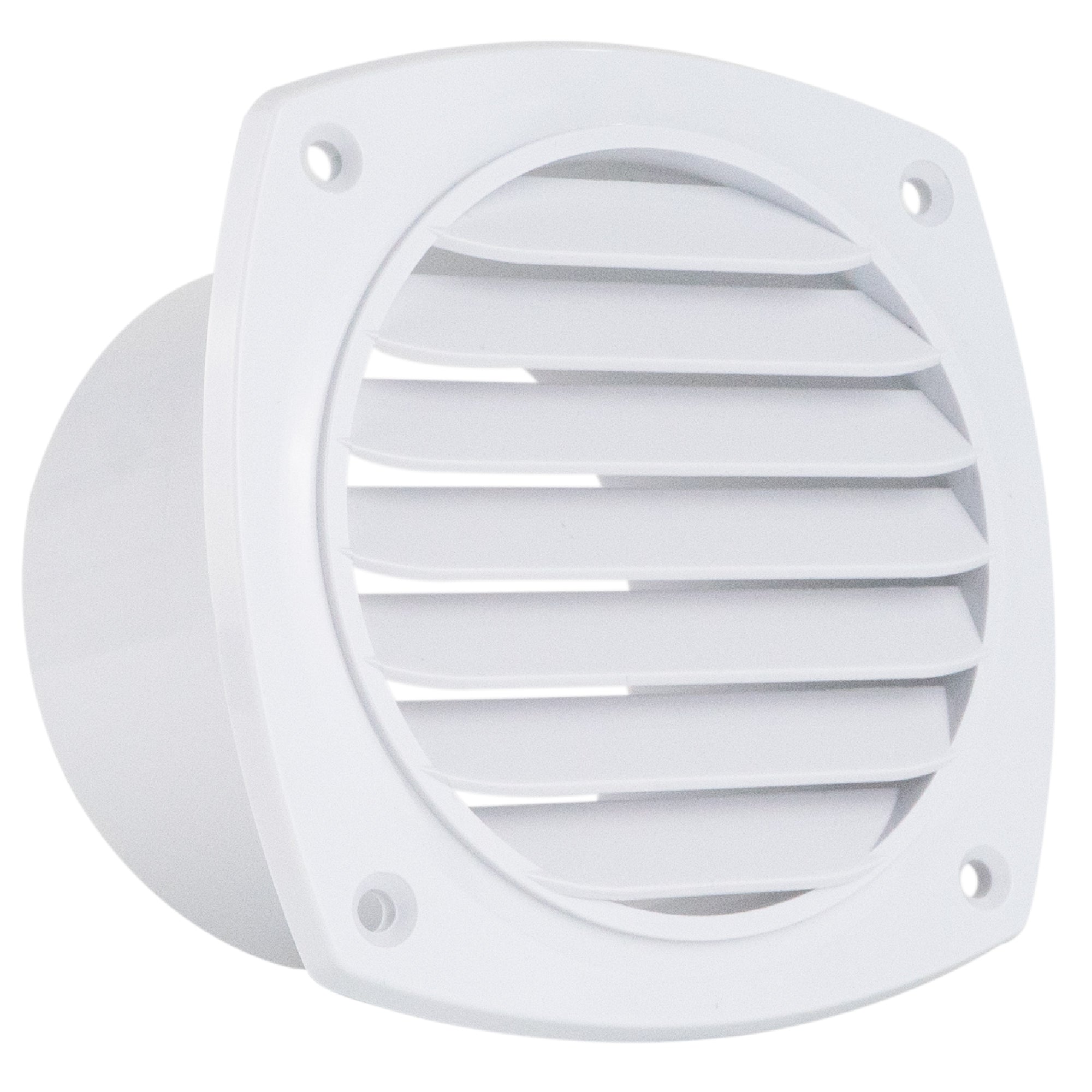 7-Slotted Louvered Hose Vent, 4" Hose Diameter, White - FO111 - Five Oceans