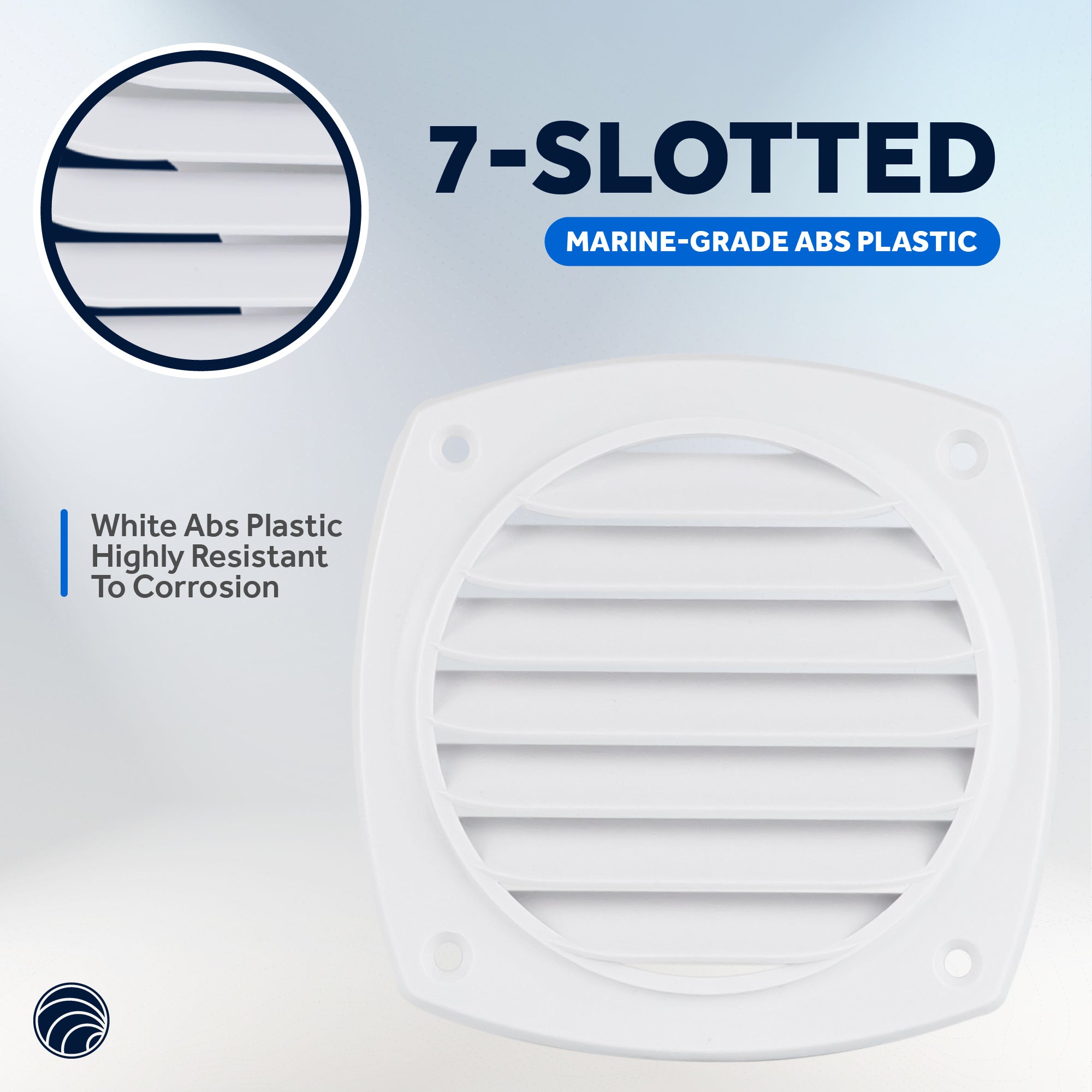 7-Slotted Louvered Hose Vent, 4-inch Hose Diameter, White - FO111 - Five Oceans