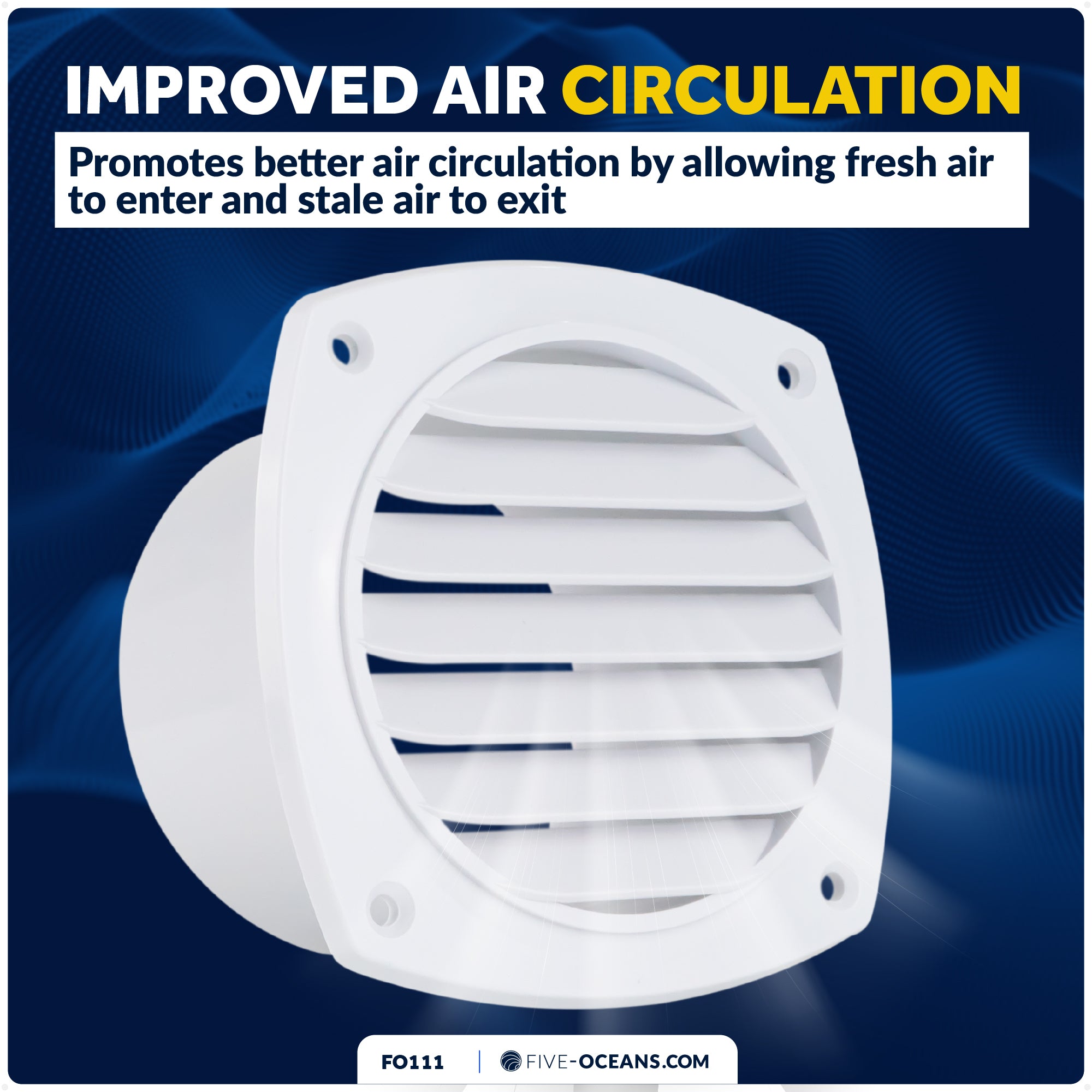 7-Slotted Louvered Hose Vent, 4-inch Hose Diameter, White - FO111