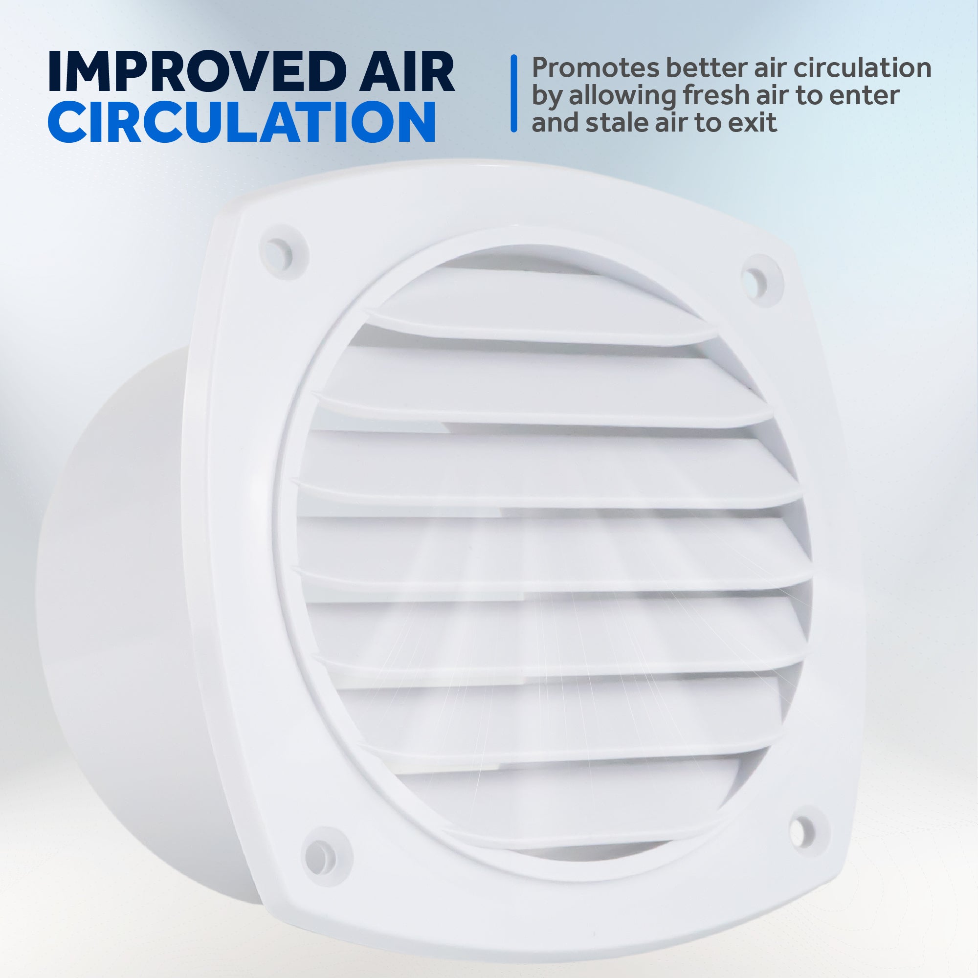 7-Slotted Louvered Hose Vent, 4-inch Hose Diameter, White - FO111 - Five Oceans