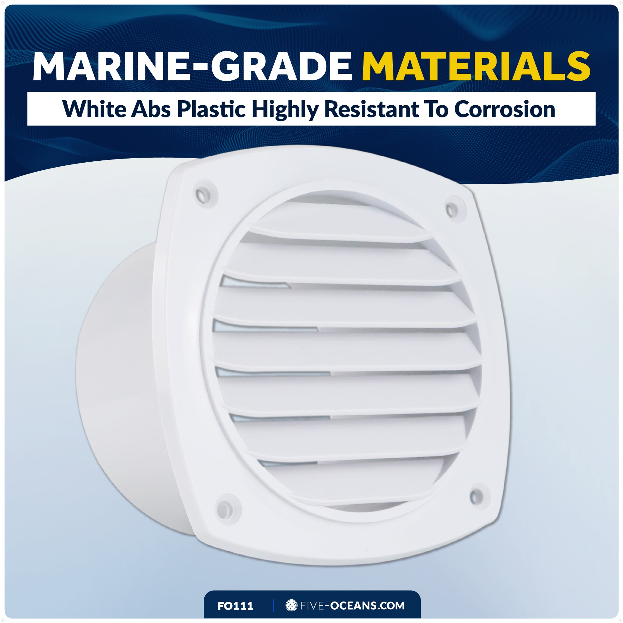 7-Slotted Louvered Hose Vent, 4-inch Hose Diameter, White - FO111