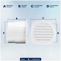7-Slotted Louvered Hose Vent, 4" Hose Diameter, White - FO111 - Five Oceans