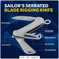 Sailor's Serrated Blade Rigging Knife, AISI316 Stainless Steel - FO124 - Five Oceans