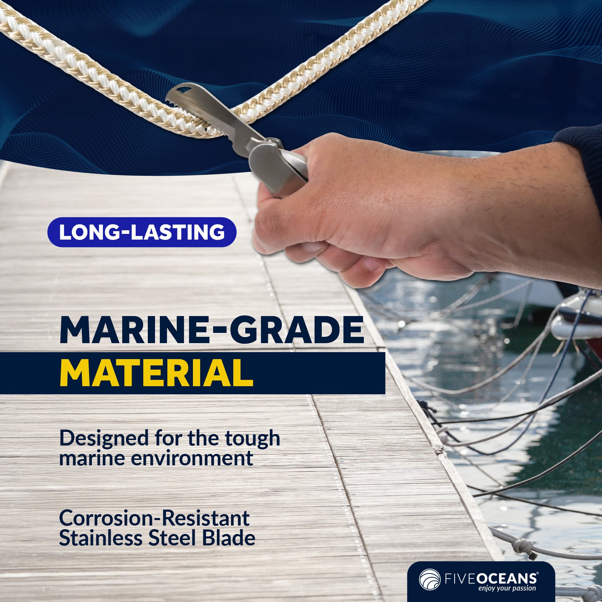 Sailor's Serrated Blade Rigging Knife - FO124 - Five Oceans