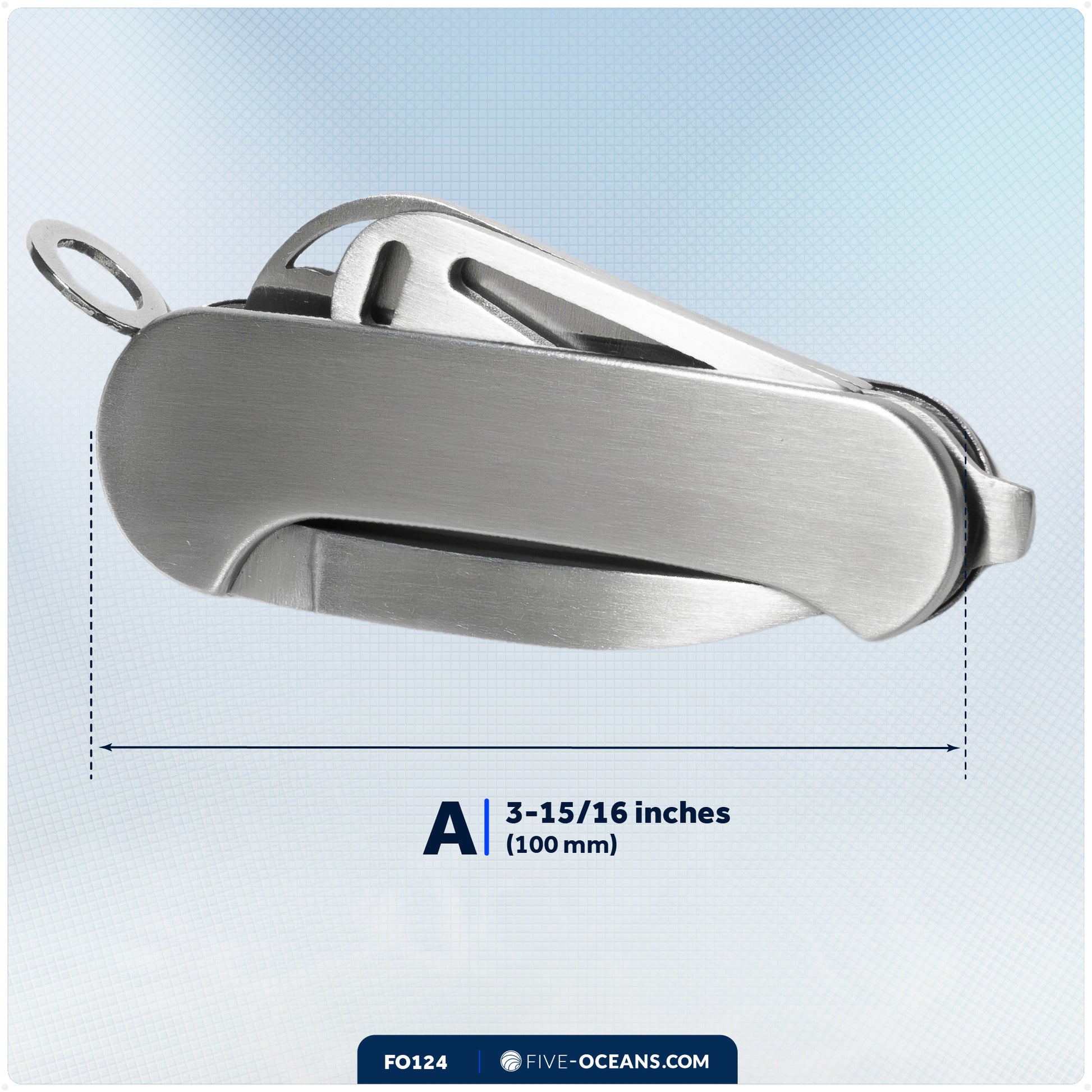 Sailor's Serrated Blade Rigging Knife, AISI316 Stainless Steel - FO124 - Five Oceans