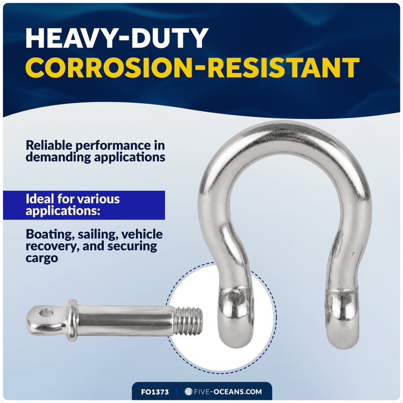 7/8" Screw Pin Anchor Bow Anchor Shackles, AISI316 Stainless Steel