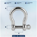 7/8" Screw Pin Anchor Bow Anchor Shackles, AISI316 Stainless Steel