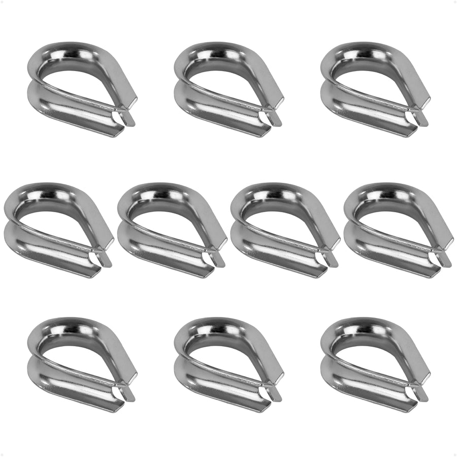 3/16" Wire Rope Thimble, AISI316 Stainless Steel, 10-Pack - FO1383-M10 - Five Oceans