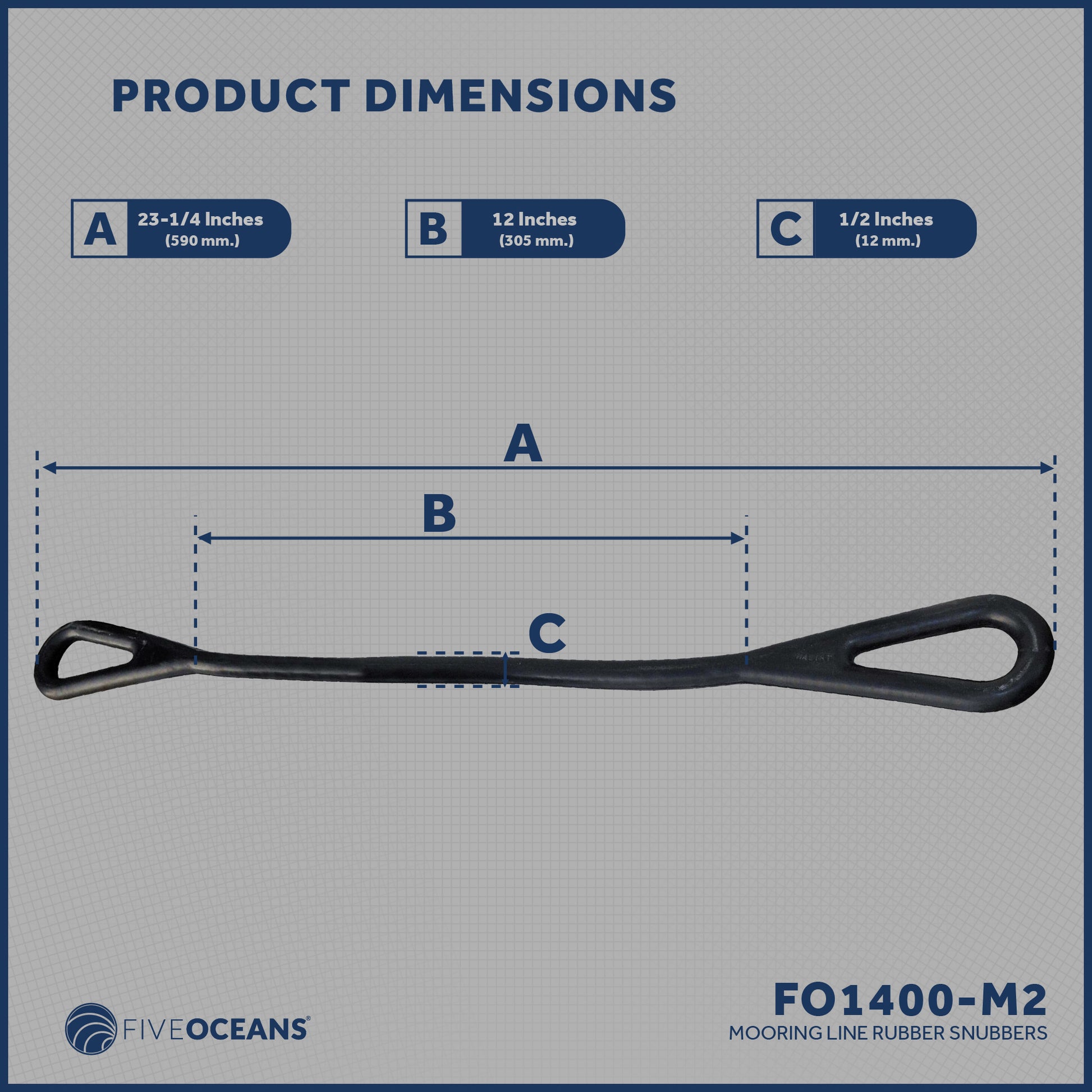 Mooring Snubbers, 23-1/4" 2-Pack - FO1400-M2 - Five Oceans