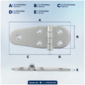 Hatch Hinge 4-1/16" x 1-1/2", AISI 316 Stainless Steel, 2-Pack - FO1401-M2 - Five Oceans